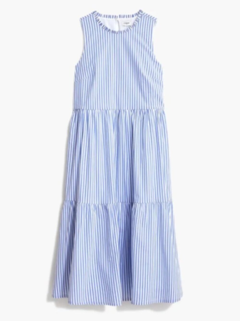 JCrew Factory Tiered Striped Midi Dress